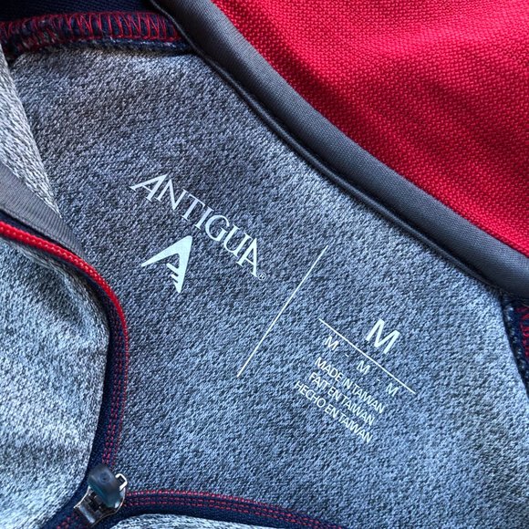 ANTIGUA Men's Gray Heather & Navy 'Ole Miss' Quarter Zip Pull Over - Sz MED - Picture 3 of 11